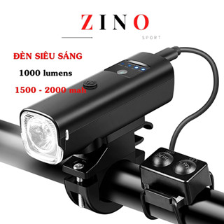 Đèn xe đạp siêu sáng 1000 lumens cảm biến ánh sáng tiết kiệm pin, có còi sạc USB