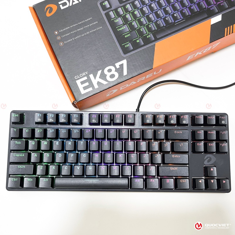 Bàn phím cơ Gaming Dareu EK87 Multi LED Black