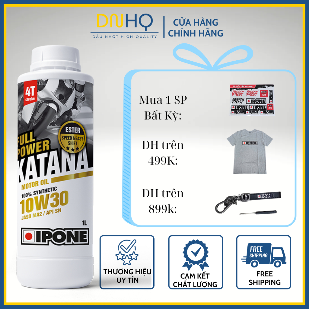 Nhớt Ipone Katana Full Power 10w30 - khuyến nghị cấp nhớt cho xe Honda - Giúp Động Cơ Hoạt Động Tối Đa Công Suất