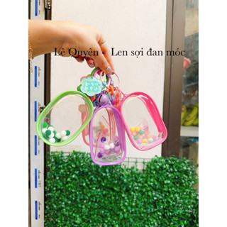 Balo móc khoá trong suốt - Túi nhựa trong đựng móc khoá