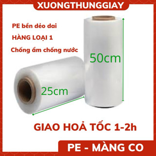 [SHIP HOẢ TỐC] Màng PE dọn chuyển nhà khổng lồ , màng quấn Pallet, màng bọc hàng hoá cuộn khổ 25cm-50cm, lõi siêu mỏng