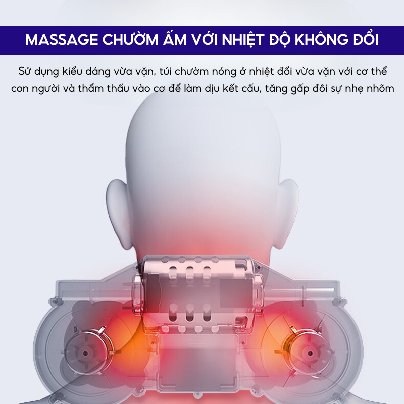 Gối Massage Cổ Vai Gáy DELADEP Đầu Massage 3D Hồng Ngoại Đảo Chiều Giúp Giảm Đau Nhức,Máy Mát Xa Đa Năng Toàn Thân GMC01
