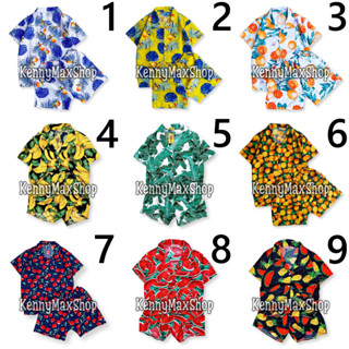 Bộ Đi Biển , Có Bán Lẻ Áo Lẻ Quần - Trái Đào Chuối Cam Cherry Dưa Hấu Lá Chuối - Đồng Phục Nhóm Lớp Team Building