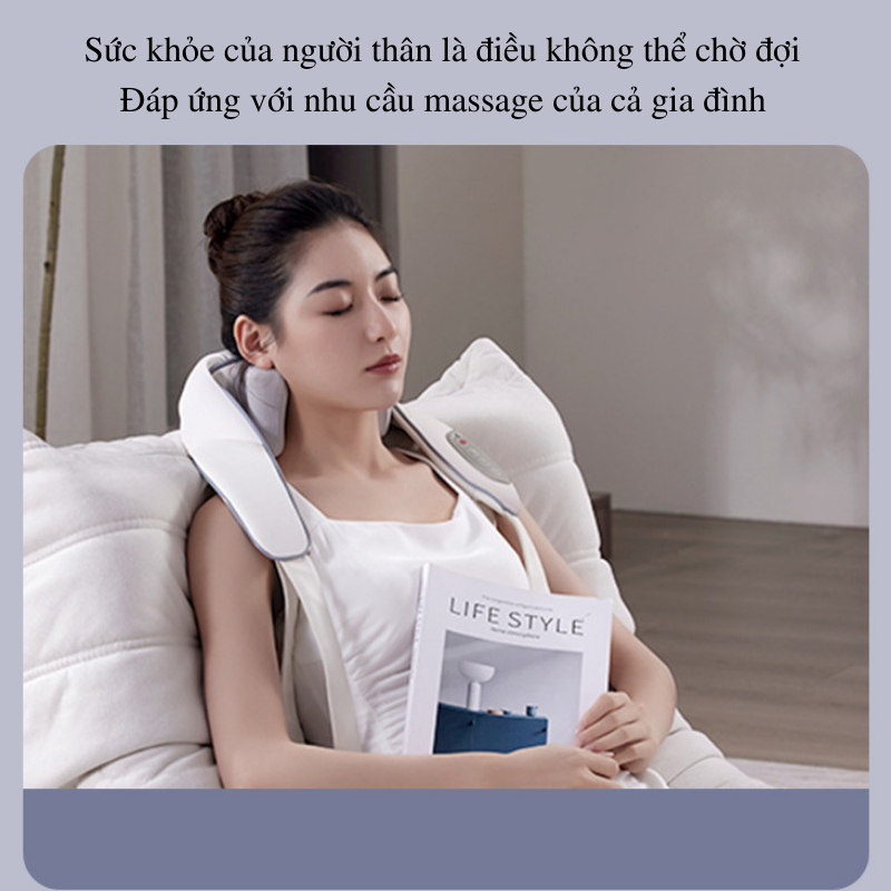 Máy Massage Cổ Vai Gáy DELADEP, Massage Chườm Ấm Cổ Vai Gáy, Cải Thiện Sức Khỏe Giảm Mệt Mỏi Chườm Nóng Trị Liệu MMC04