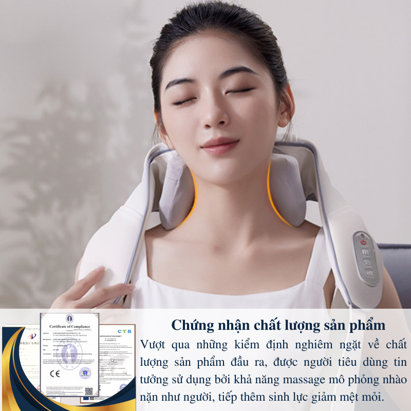 Máy Massage Cổ Vai Gáy DELADEP, Massage Chườm Ấm Cổ Vai Gáy, Cải Thiện Sức Khỏe Giảm Mệt Mỏi Chườm Nóng Trị Liệu MMC04