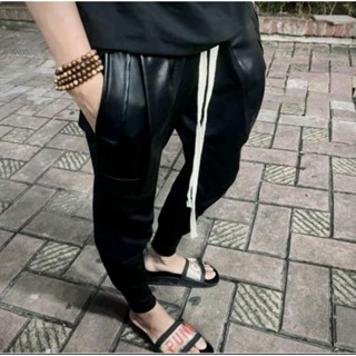 Quần Dài Jorgger Nam Dsq Phối Túi Da Siêu Đẹp - Quần Jorgger Nam Dớt Si Que Chất Nỉ Chân Cua Cao Cấp HOT 2024