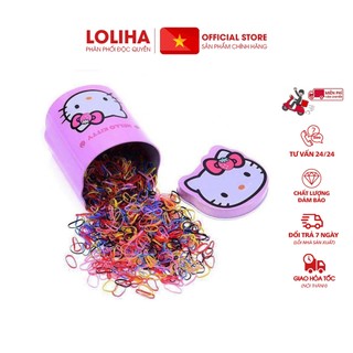 ⛔FREESHIP⛔ Combo 5 Hộp 40 chun buộc tóc Kitty xinh xắn cho bé hộp ngắn