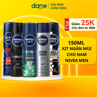 Xịt khử mùi Cho Nam NIVEA MEN 150ml - khử mùi, ngăn tiết mồ hôi, khô thoáng đến 72h