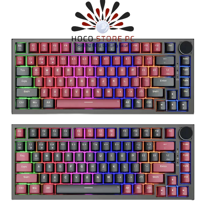 Bàn Phím Cơ E-Dra EK375 Alpha / Beta Có núm xoay / Switch: E-DRA (Red, Blue, Brown) - Hoco Store PC