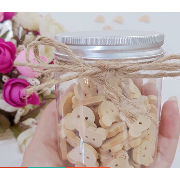 Cúc gấu gỗ ( sét 10 cái)