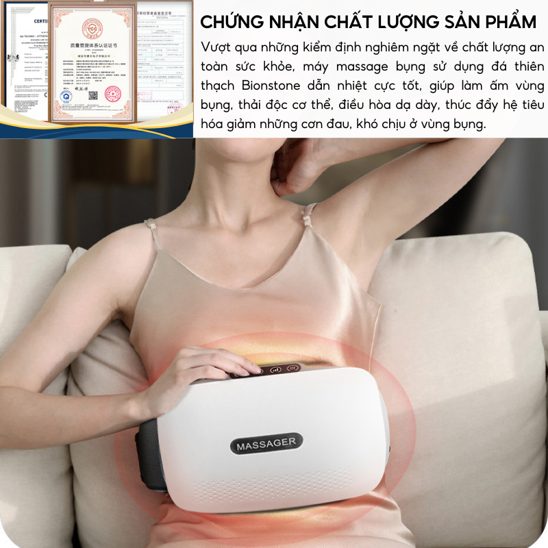 Máy Massage Bụng DELADEP Giúp Điều Hòa Hệ Tiêu Hóa, Kết Hợp Làm Nóng Hồng Ngoại Giảm Mỡ Bụng Xoa Bóp DMB01