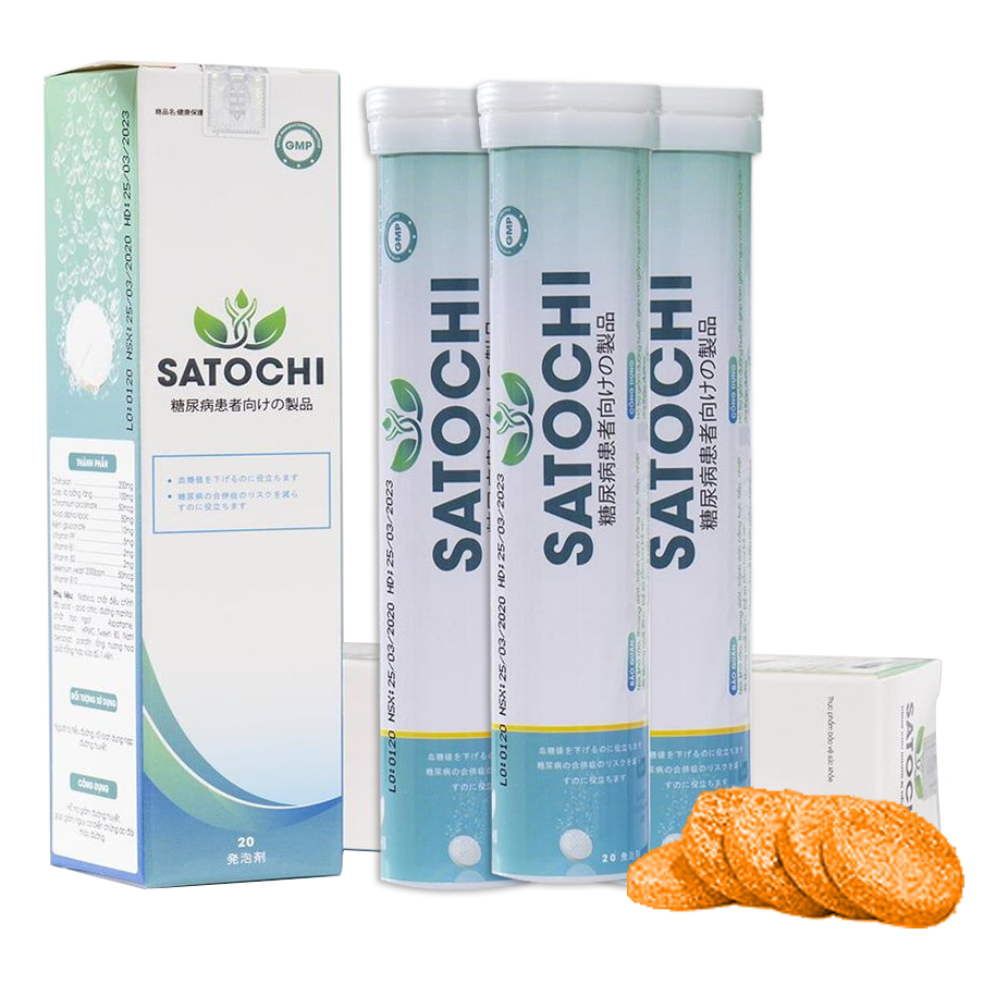 Viên sủi SATOCHI  [CHÍNH HÃNG]  Dành Cho Người Bị Tiểu Đường date mới 2027