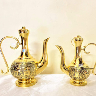 Bình Rượu Thờ Bằng Đồng Thuận Phát (2 Cỡ) Cao 16cm và 20cm