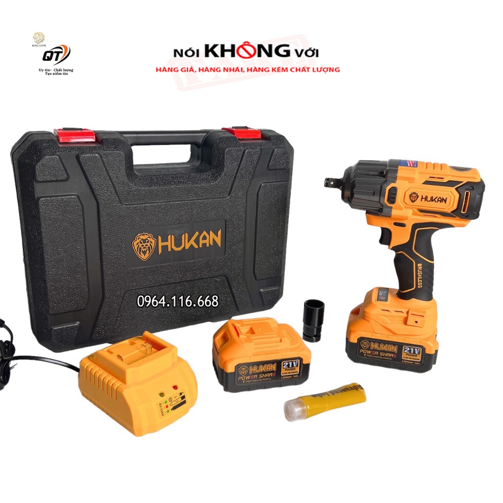 Máy siết bulong HUKAN X9 không chổi than lực siết 650 N.m