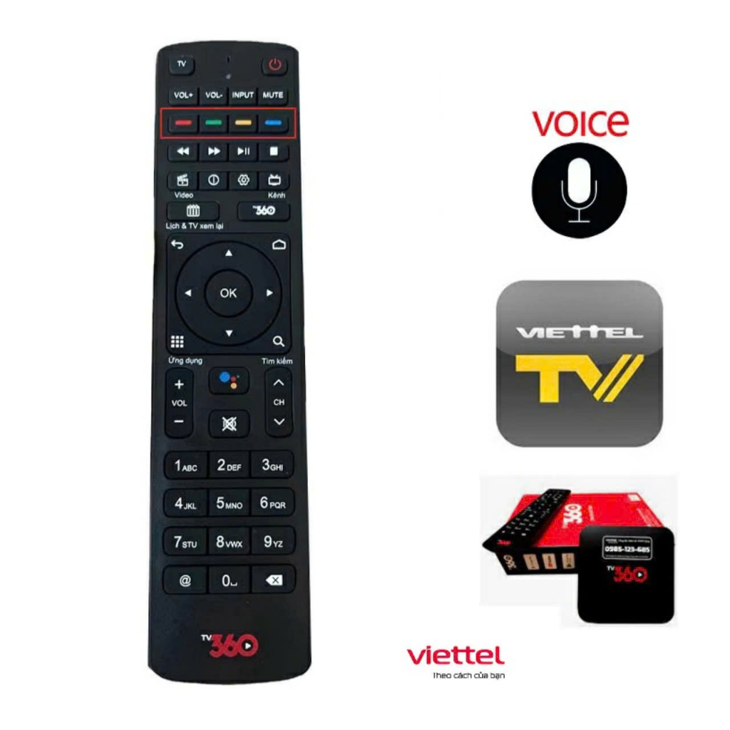 Remote ZIN điều khiển đầu thu Viettel TV360 Box 4K Viettel Android TIVI box điều khiển giọng nói