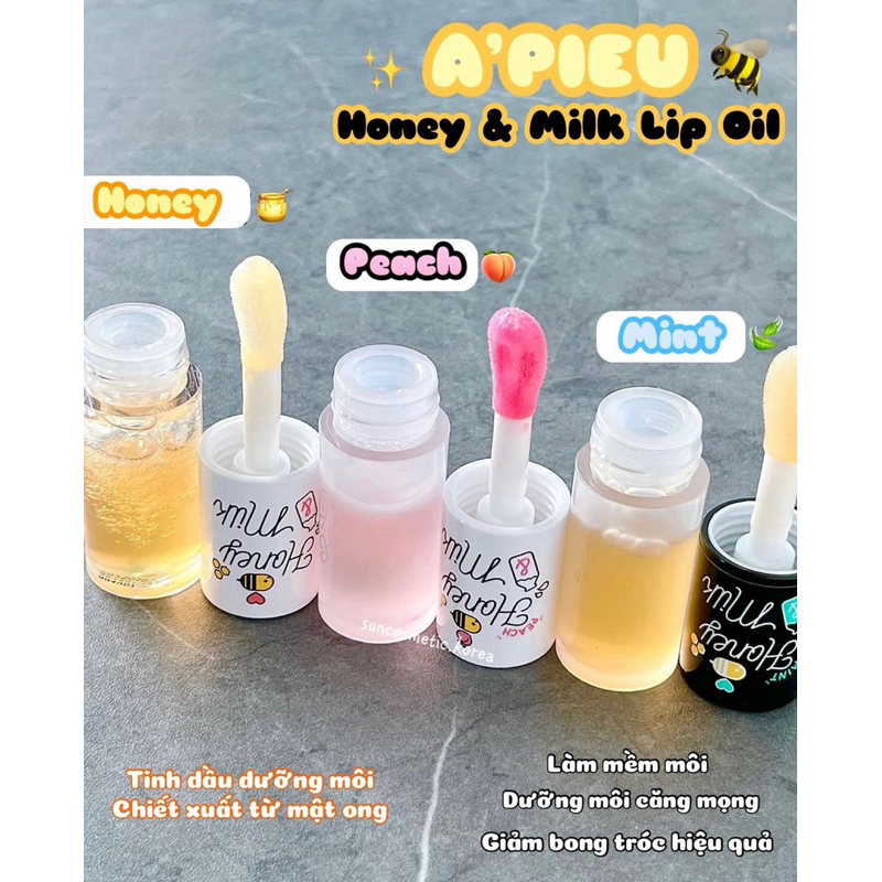 DẦU DƯỠNG MÔI HONEY MILK APIEU 5GRAM