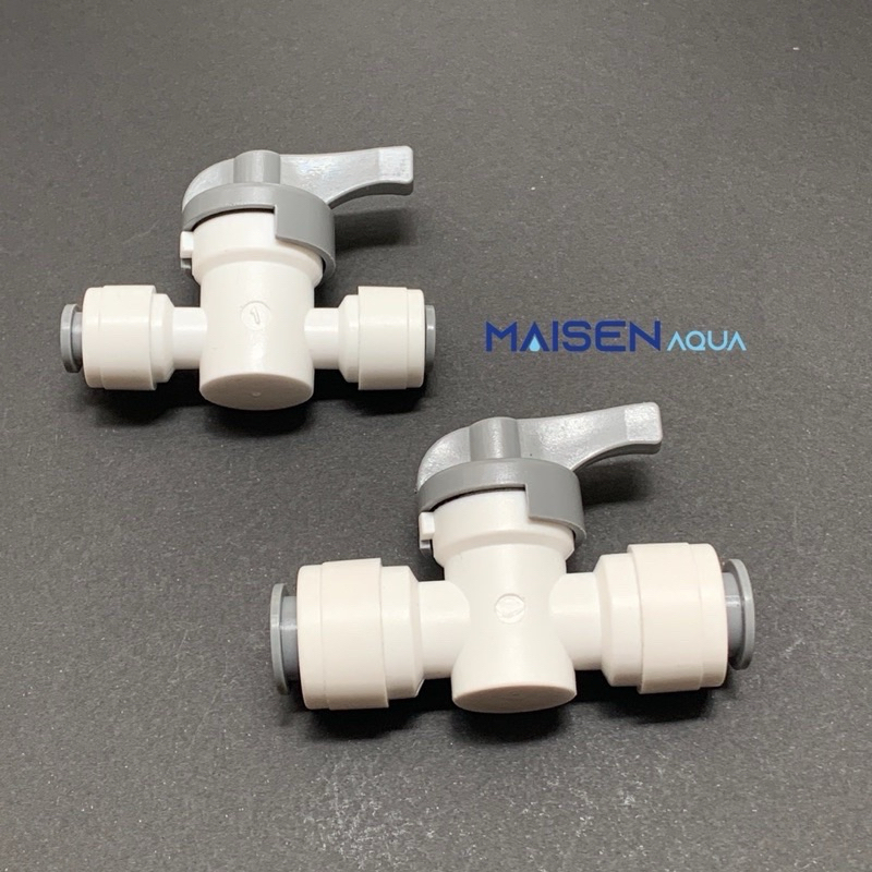 Van Khóa Nước RO Màu Xám Loại Xả Tay Kích Thước 6mm Và 10mm Cho Máy Lọc Nước