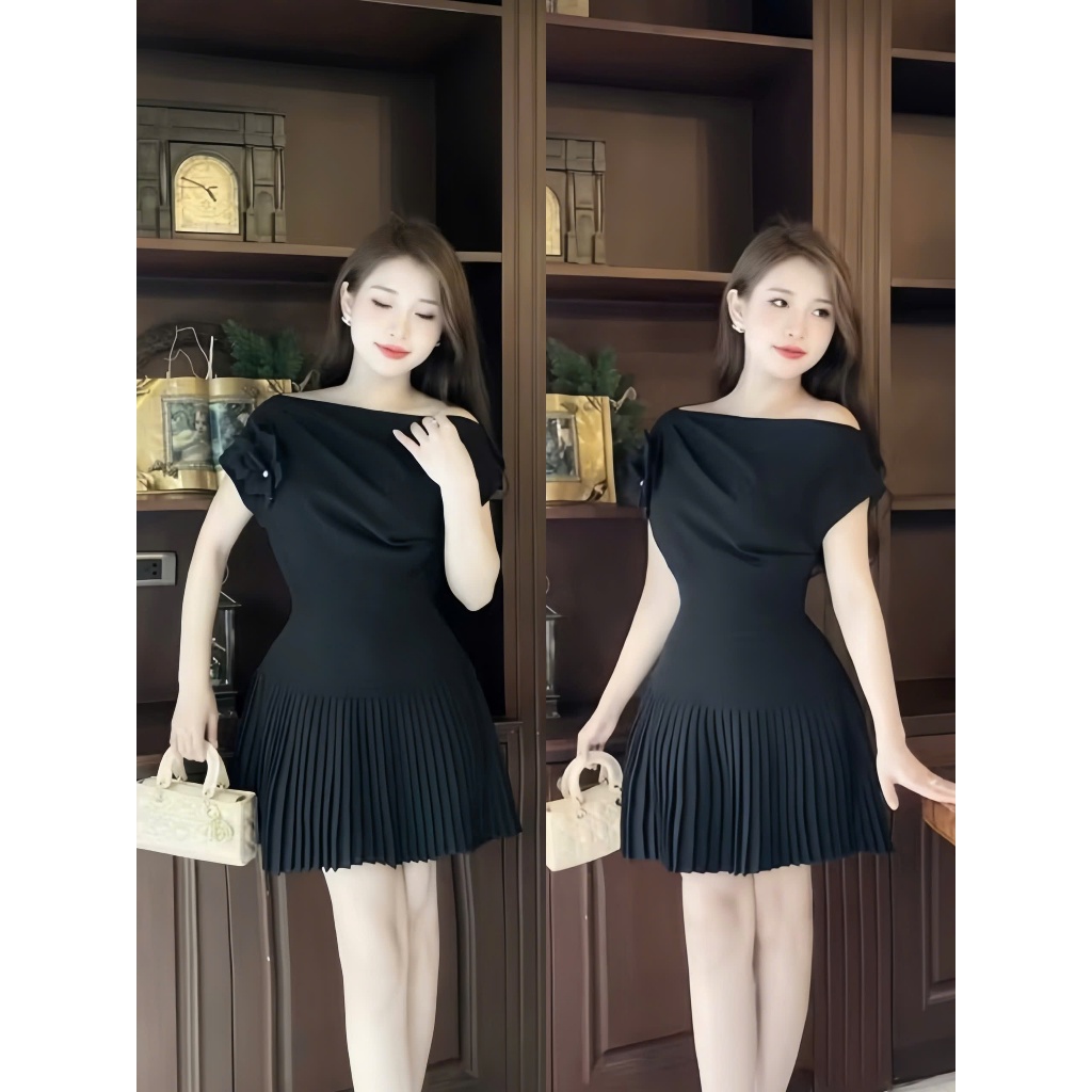 Đầm Dự Tiệc Lệch Vai Sang Trọng Bigsize (58-90kg) Linhh Nguyen Bigsize