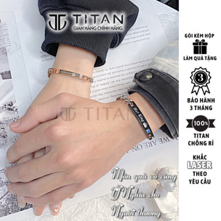 Vòng tay đôi Khắc Tên theo yêu cầu, lắc tay nam nữ Dài lắc bạc Titan không gỉ, vòng tay nữ tình yêu quà tặng cho bạn nam