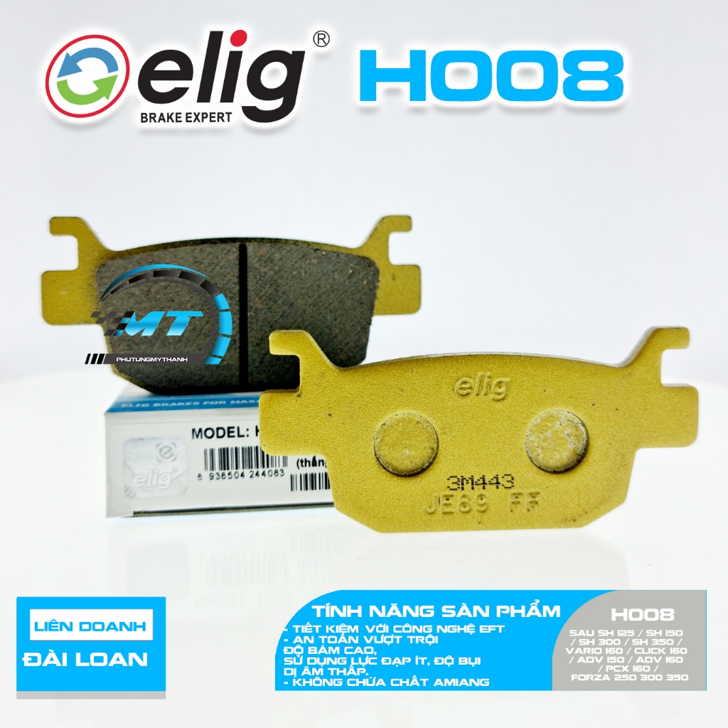 Bố thắng , má phanh dĩa Elig SH125, SH150, SH300i sau