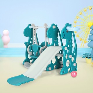  Bộ cầu trượt - xích đu - bóng rổ hinh khủng long cho bé ngộ nghĩnh đủ màu sắc_Happy.Kids 