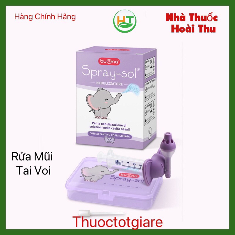 [Chính Hãng] Rửa mũi tai voi Buona Spray Sol - Dụng cụ xịt rửa mũi chuyên dụng cho bé