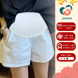 Quần Đùi Bầu Mùa Hè Ống Rộng Chất Vải Mát Mặc Nhà Có Chun Điều Chỉnh Bigsize Thời Trang 2025 JUMIVA