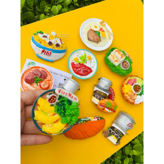 Magnet hít tủ lạnh 3D ẩm thực sứ poly vẽ handmade souvenir Việt Nam