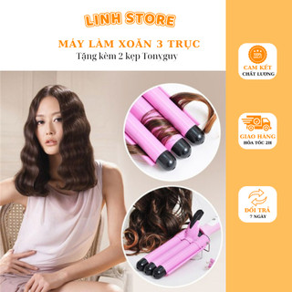 Máy uốn xoăn 3 trục sóng nước tặng kèm 2 kẹp tonyguy LT301 (4)