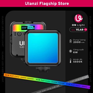 Ulanzi VL49 RGB - Đèn led Studio mini - Dãi nhiệt màu 2500 – 9000 Kevin 3 Mode sáng