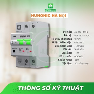 Aptomat Hunonic Notec 40A, Aptomat Theo Dõi Tiền Điện Hàng Tháng, Điều Khiển Từ Xa Qua Điện Thoại