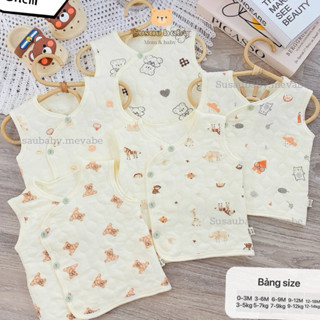 Áo gile Trần Cotton Unchi siêu mềm cho Bé mặc Thu Đông size 3-14kg