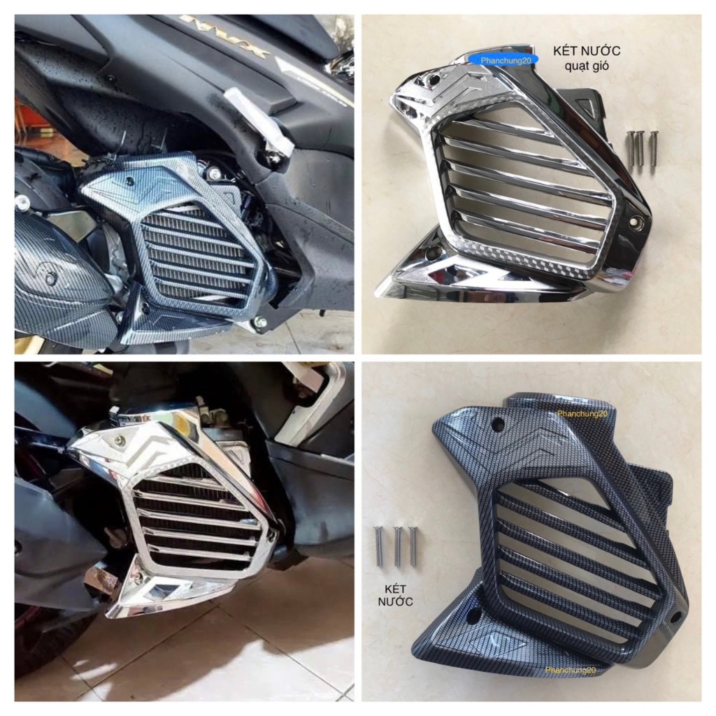 NVX 2021 2022 2023 2024 ( V2 ) ỐP KÉT NƯỚC ( QUẠT GIÓ ) DÙNG CHO ĐỜI XE NVX - V2 CROM / CACBON