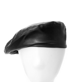Mũ nồi da đen HÌNH THẬT CLIP THẬT leather beret
