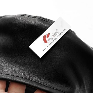 Mũ nồi da đen HÌNH THẬT CLIP THẬT leather beret