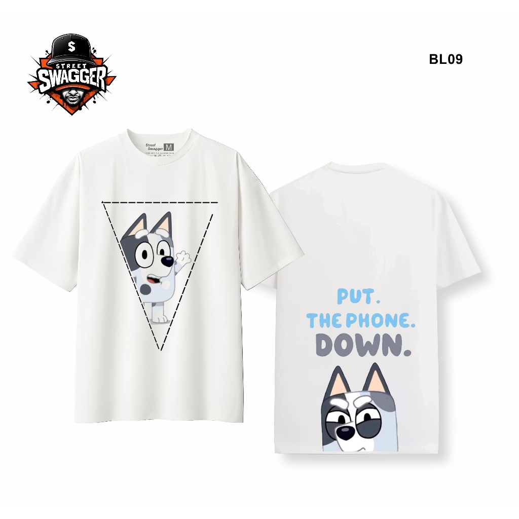 Street Swagger Brand Tổng hợp các mẫu áo thun trắng hoạt hình Bluey ,áo phông Bingo Unisex BL09