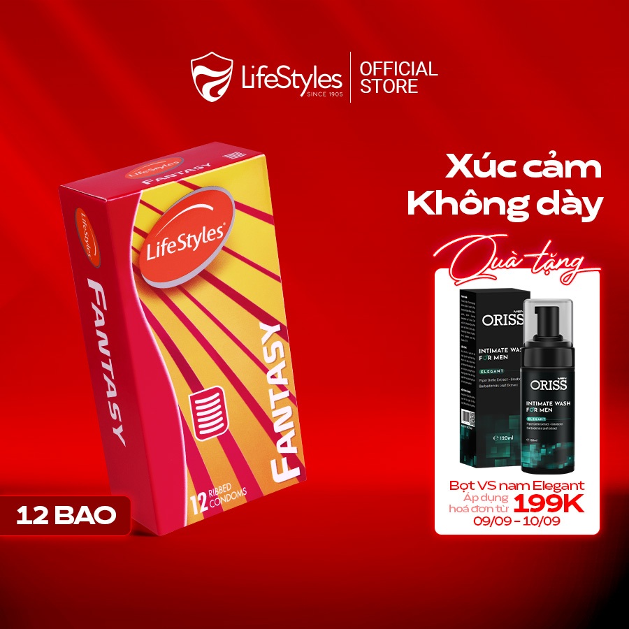 Bao cao su Lifestyles siêu mỏng siêu mềm có gân gai nhiều gel