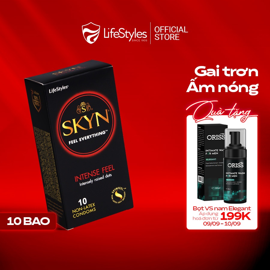 Bao cao su Lifestyles siêu mỏng siêu mềm có gân gai nhiều gel