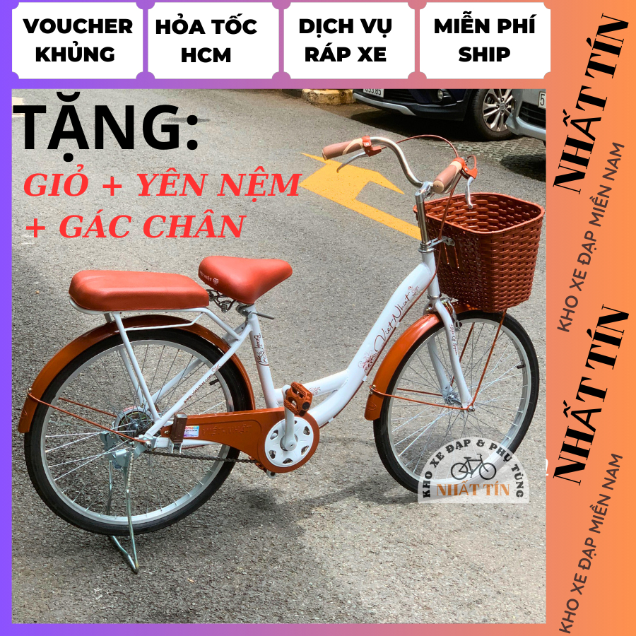 Xe Đạp Mini 1 Gióng Nữ Việt Nhật Hàng Đẹp Cao Cấp Chính Hãng Size 20-24-26in