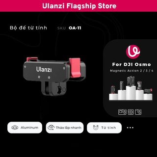  Ulanzi OA-11 Bộ đế dành cho DJI Action 2 3 4 hỗ trợ kết nối 1 4 và mount Gopro 