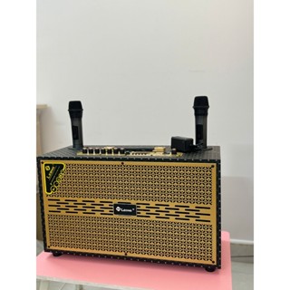 Tặng 02 Mic + Cáp TV] Loa Di Động Karaoke Bluetooth Music Box L8011, Bass 20cm Vỏ Gỗ Cao Cấp Sang Trọng