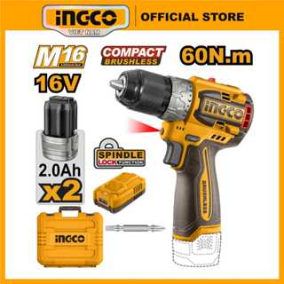 Máy khoan pin 16v motor không chổi than hệ pin 16V INGCO CDLI16682 60Nm