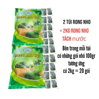2kg rong nho tách nước = 20 gói rong nho tách nước (không kèm sốt)