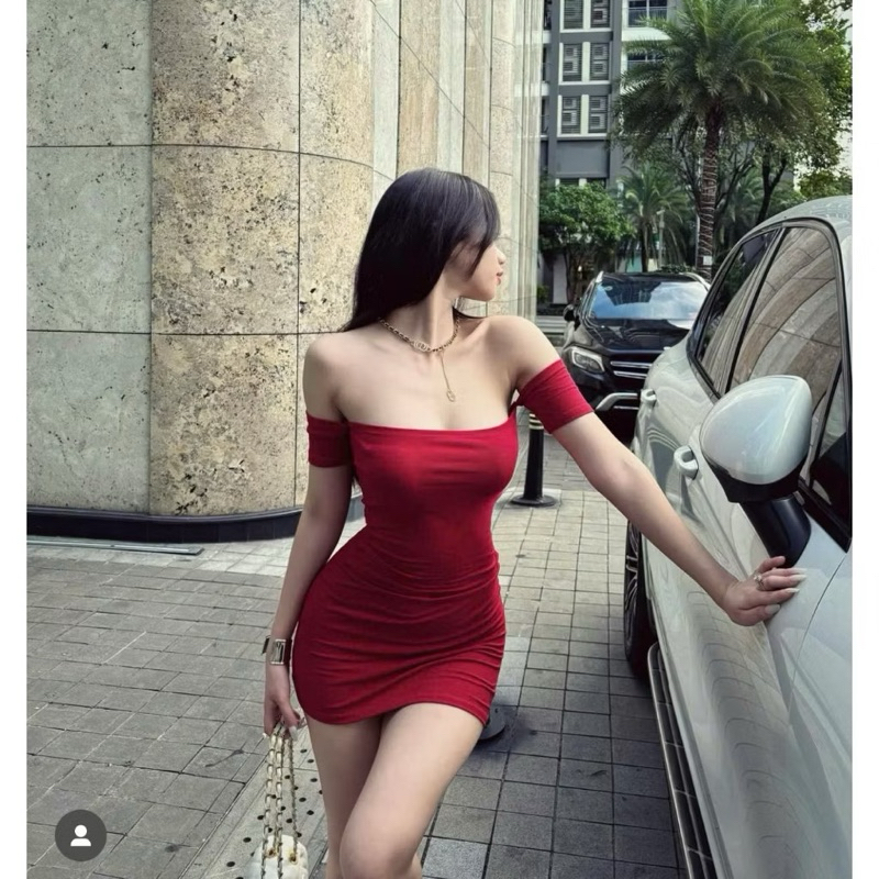 Đầm body đầm dạng ống kèm tay trễ vai tôn dáng gợi cảm đ270 Lissa