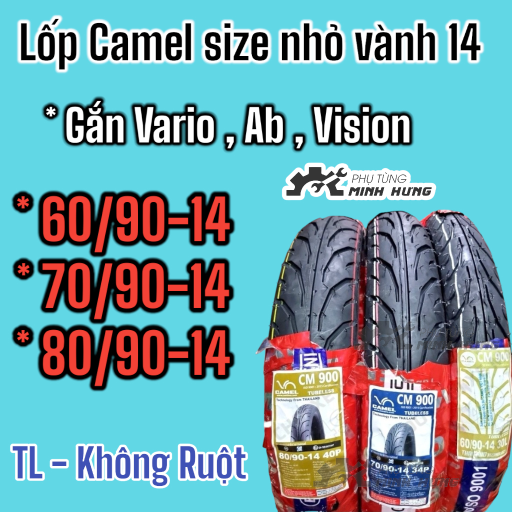 Vỏ Lốp Xe Máy Camel T900 Gai DunLop Xe Tay Ga Size 60/90/14 70/90/14 80/90/14