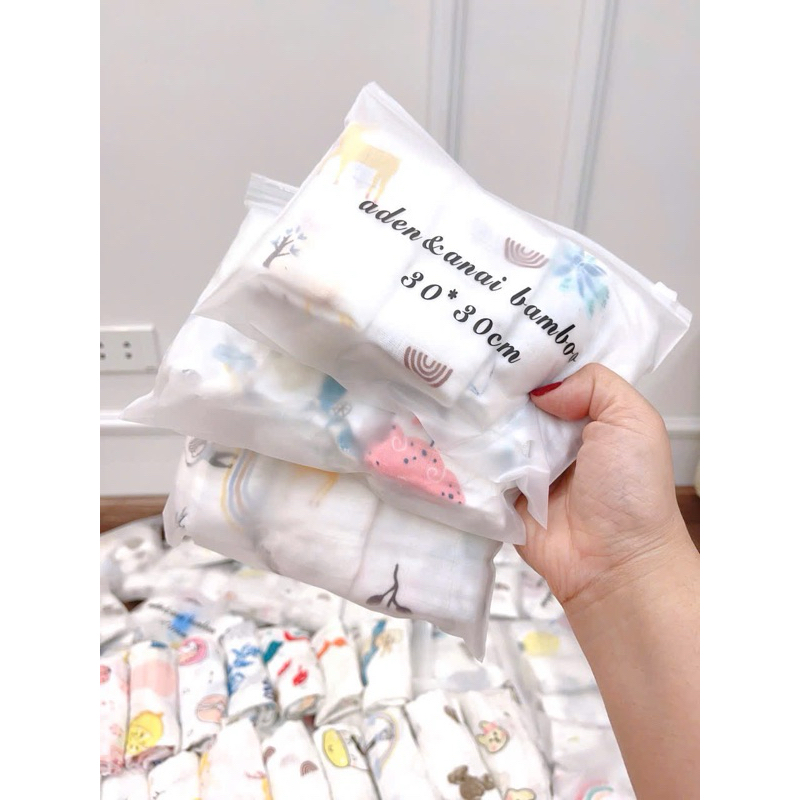 Set 3 Khăn Sữa Sợi Tre Aden Cho Bé