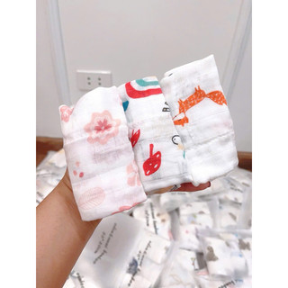 Set 3 Khăn Sữa Sợi Tre Aden Cho Bé