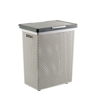 Giỏ nhựa Có nắp  Hình  chữ  Nhật đựng quần áo -Màu  Xám -1120-DKW- Thái Lan cao cấp