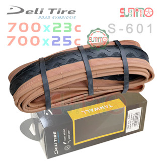 Vỏ gấp DELI S-601 Tanwall hông nâu 62TPI gắn xe đạp đua