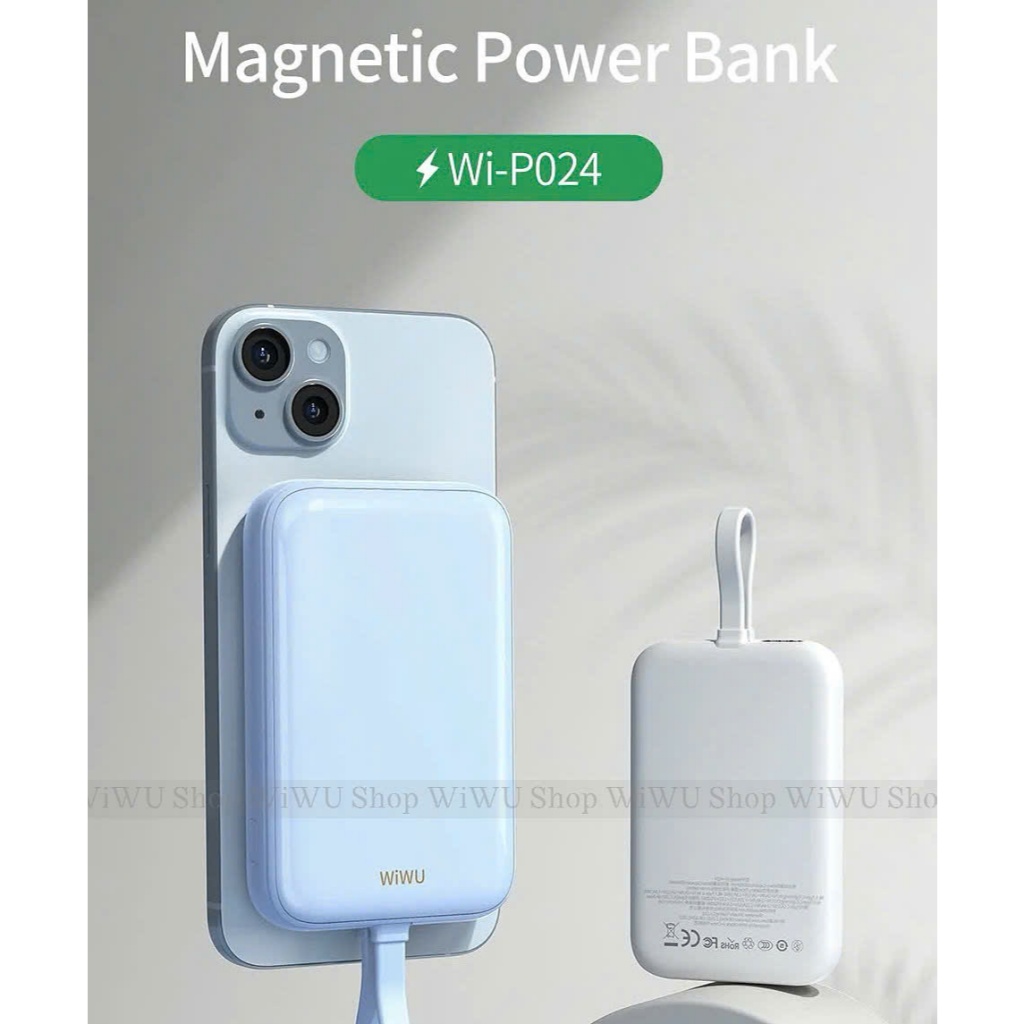 Pin Sạc Dự Phòng Không Dây 10.000 mAh WiWU SMALL POPSICLE Wi-P024 cho Smartphone IPhone 16 Pro Max k